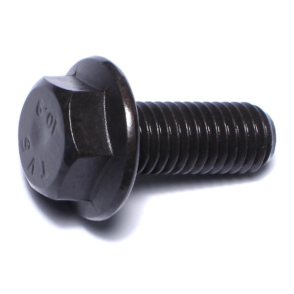 Midwest Fastener Class 10.9, M10-1.50 Flange Bolt, Black Phosphate Steel, 25 mm L, 5 PK 77182